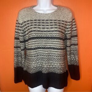 Karen Scott Women’s Scoop Neck Long Sleeve Knit Striped Sweater